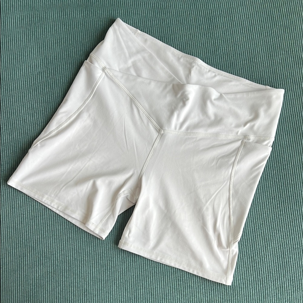 Fabletics White Athletic Shorts Performance Stret… - image 1